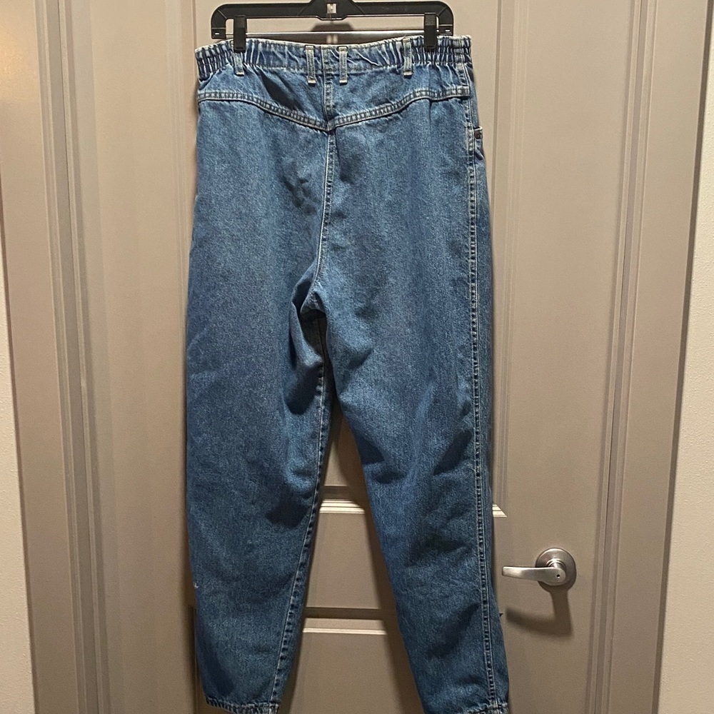 Vintage Chic Mom Jeans 18 Tall High Rise 100% Cotton USA Blue Denim - Picture 10 of 16